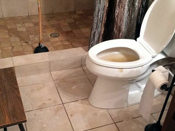Backed-up Sink